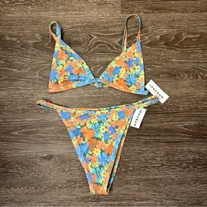 PacSun Floral Bikini - Orange, Blue, Yellow